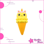 Squishy helado de unicornio amarillo