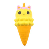 Squishy helado de unicornio amarillo