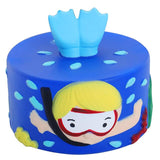 Squishy blue plunger cake